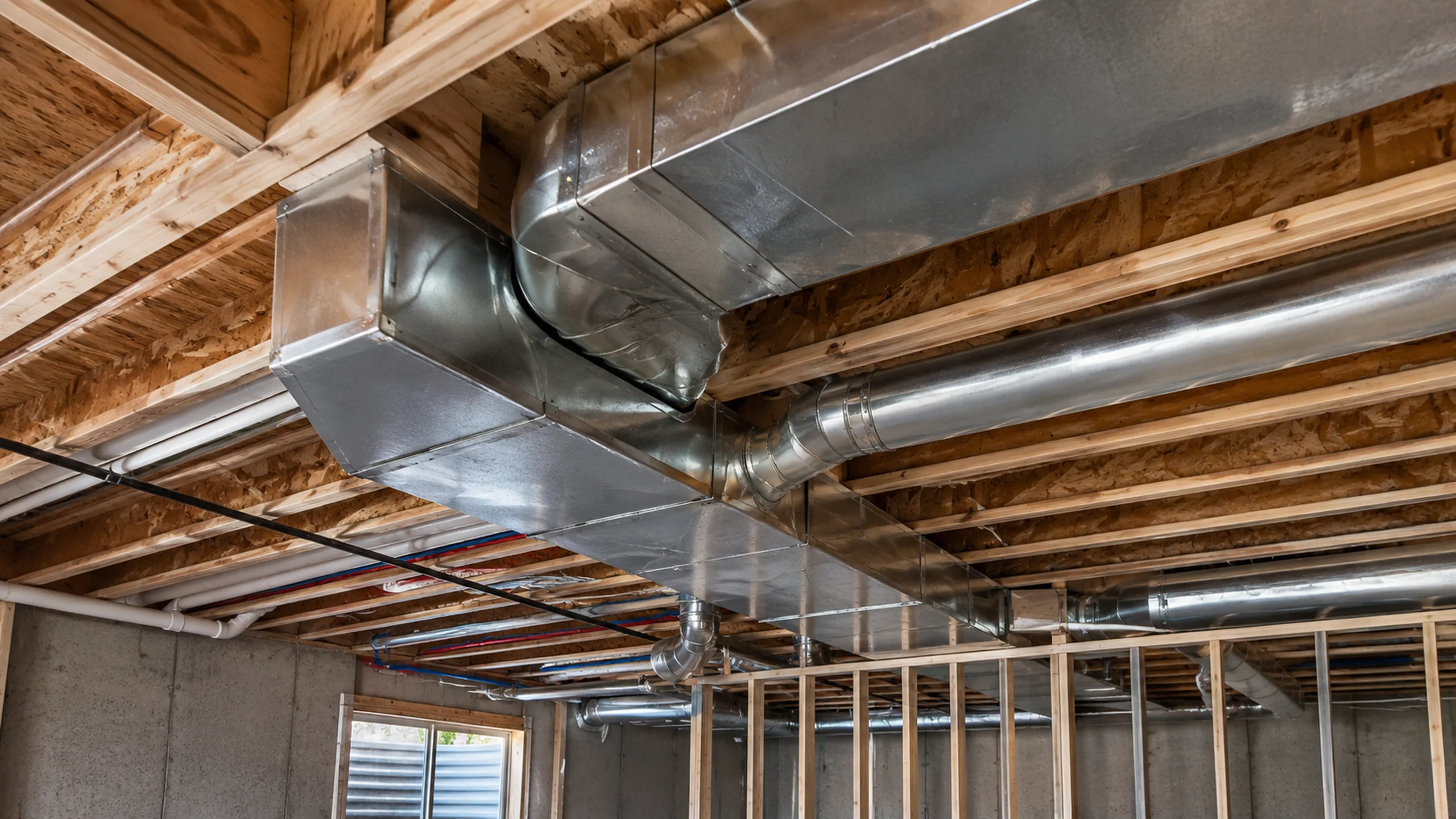 Basement joists and the main drain line area inspected during a St. Paul sewer scope