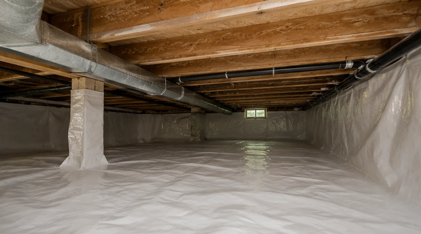 Crawl space and drain area inspected for sewer line issues in St. Paul