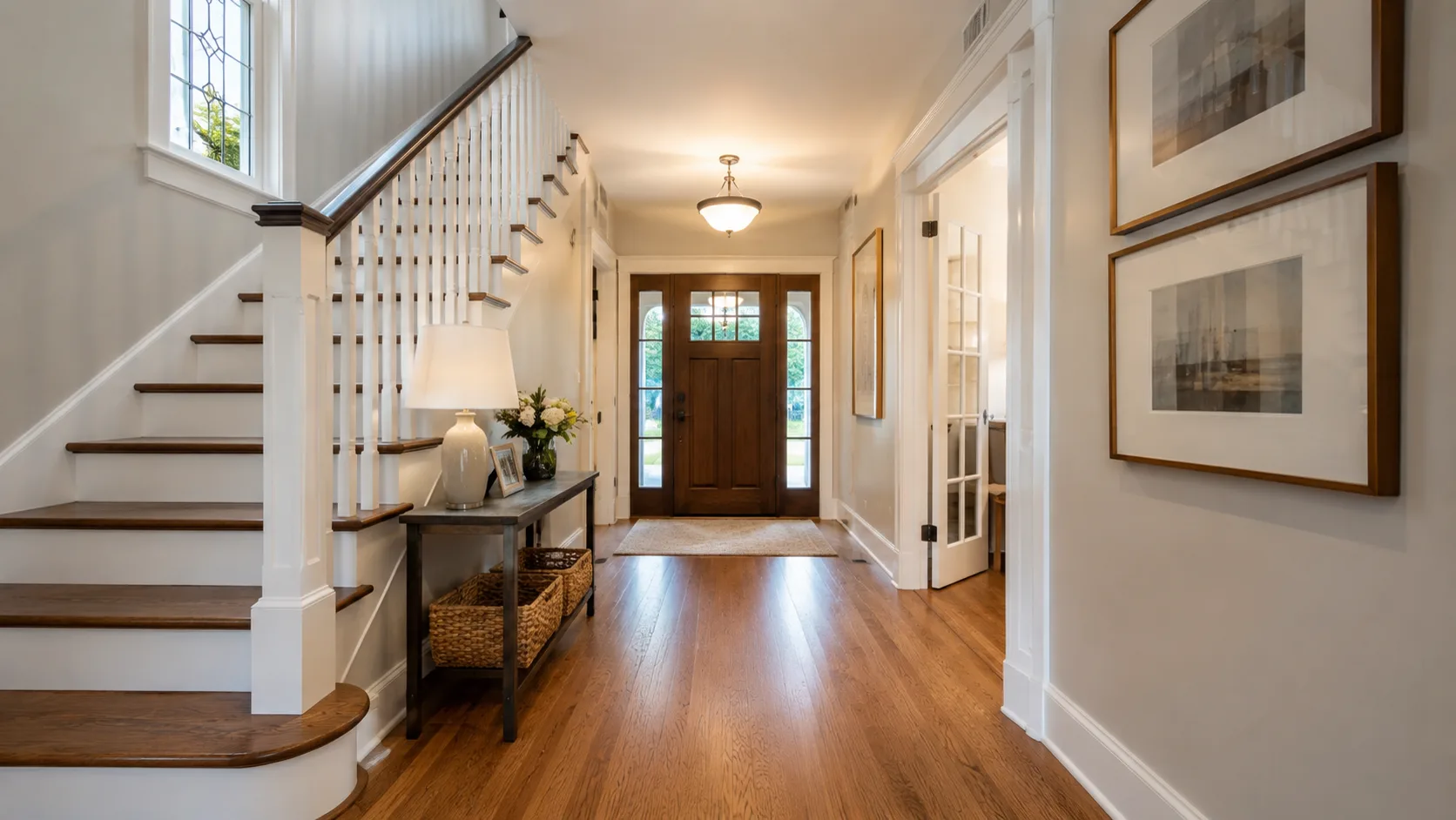 Entryway and staircase, illustrating the difference between inspection and appraisal
