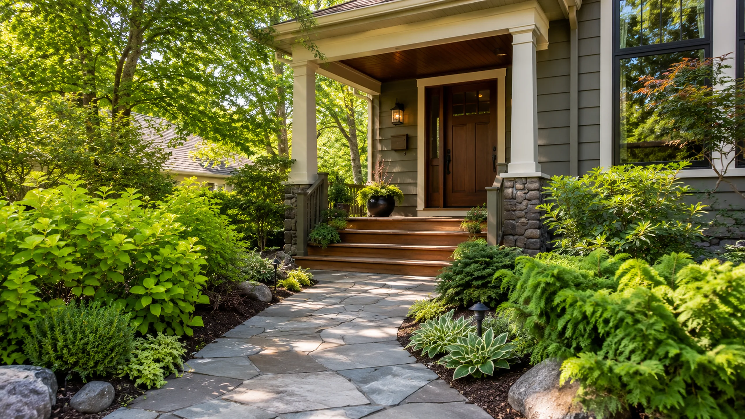 Inviting front entrance of a St. Paul home