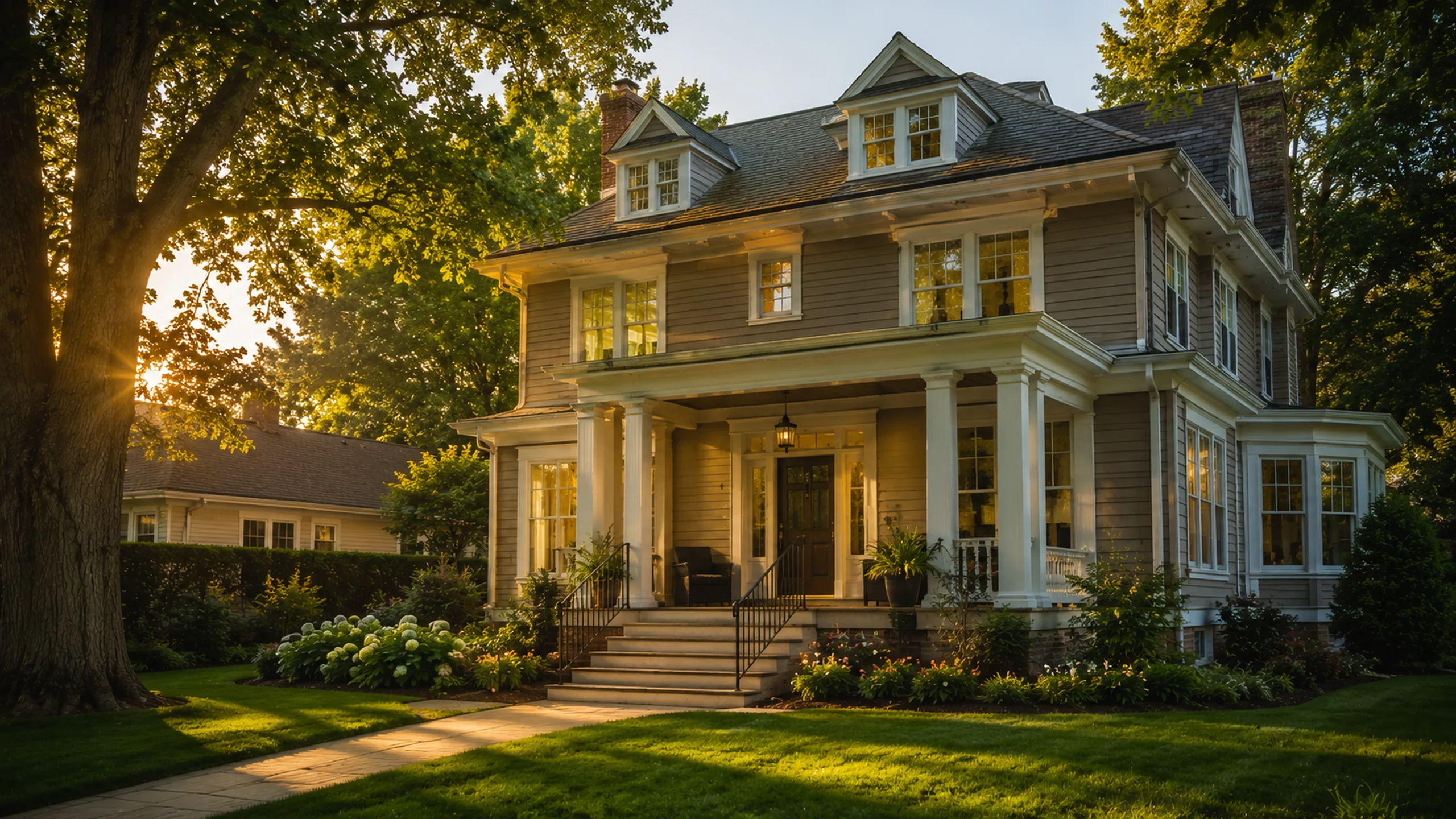 Stately St. Paul, MN home at golden hour ready for a home inspection